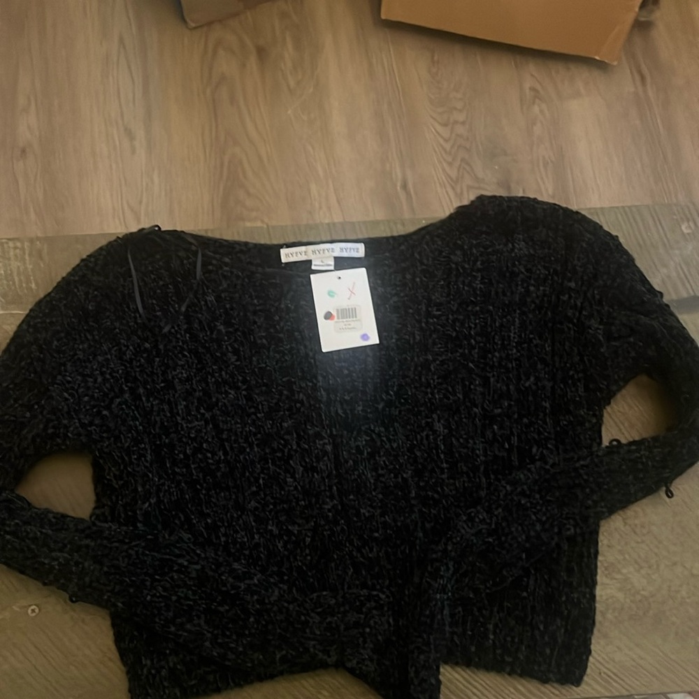 Crop length sweater